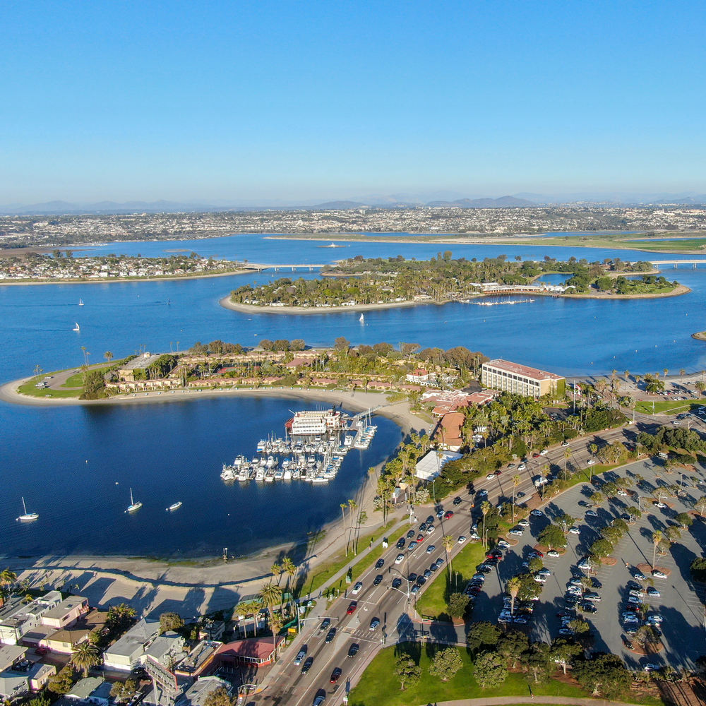 Aerial,View,Of,Mission,Bay,&,Beaches,In,San,Diego,